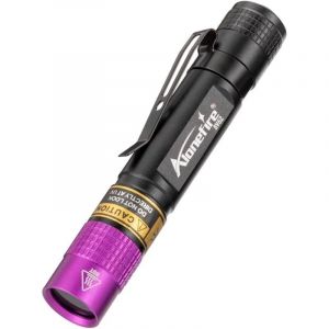 SV62 3W Mini Lampe Torche UV LED Puissante 365nm Lumi&egrave;re Noire Tr&egrave;s Petit pour Peinture, Min&eacute;ral, Fluoresceine, D&eacute;tecteur D'urine, D&eacute;tection d'argent