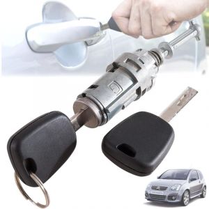 Barillet de Serrure Compatible avec Citroen C2, C3 - Porte Avant Gauche (c&ocirc;t&eacute; conducteur) - 9170T9 - Cylindre Fermeture et Cl&eacute; - Barillet Serrure de