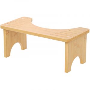 Tabouret de toilette physiologique en bambou, marchepied WC en bois, tabouret marchepied tabouret de toilette antid&eacute;rapant - traitement