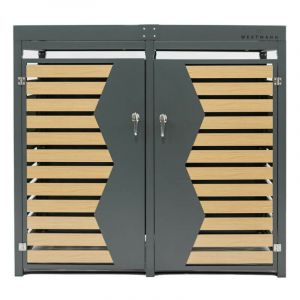 Acier Box pour poubelles pour 2 poubelles 240 litres - Westmann
