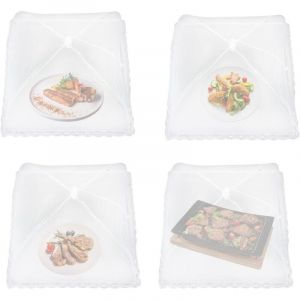 Cloche alimentaire pliable, filet alimentaire, moustiquaire, protection anti-mouches, r&eacute;utilisable, pour fruits et l&eacute;gumes (32X32cm,4 pi&egrave;ces)