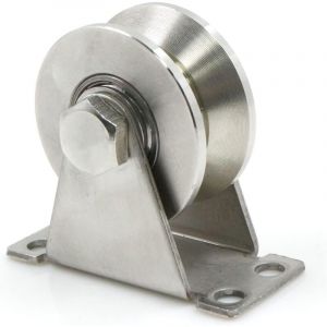Poulie de renvoi en acier inoxydable, galet de guidage pour c&acirc;ble, galets &agrave; gorge en V, galet silencieux en acier inoxydable &eacute;pais r&eacute;sistant &agrave; la