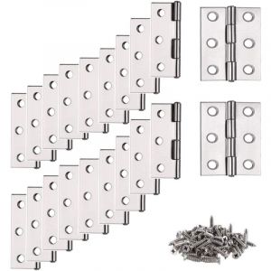 Charniere, Charni&egrave;re Inox, 20 pcs Petite Charniere, Charni&egrave;re, Charni&egrave;re plate, Charni&egrave;re pour La Maison Meubles Mat&eacute;riel Armoire Garde Porte Tiroir
