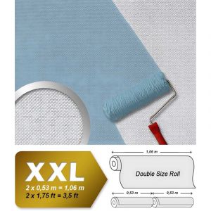 Edem - Papier peint non-tiss&eacute; 80310BR60 blanc &agrave; peindre &agrave; textur&eacute; de fibre de verre 1 rouleau 26,50 m2