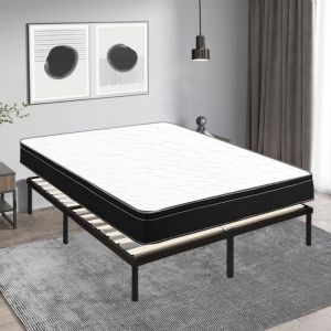 Iztoss - Lit 160x200 cm avec Sommier et Matelas - Matelas 160x200x26cm Mémoire de Forme - Sommier 160x200cm avec Pieds (Deux colis)