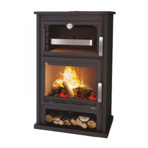 Bronpi - Poêle à bois raccordable avec four Suiza 14 kW Sans kit air - Avec kit four inox