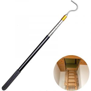 Perche Telescopique Portant a Vetement Manche Telescopique Barre T&eacute;lescopique avec Crochet pour Voile D'ombrage pour Store Barre avec Crochet Robot