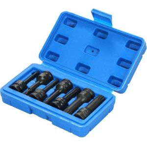 Trywise Coffret de douilles &agrave; impact 3/8" (7 pi&egrave;ces, tailles m&eacute;triques : 5 mm, 6 mm, 7 mm, 8 mm, 10 mm, 12 mm et 14 mm) XZN, embouts cannel&eacute;s triples