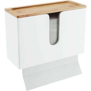 Nature Supplies Distributeur Essuie Main Mural Distributeur Papier Cuisine Et Salle De Bain Devidoir Essuie Tout Mural Pli&eacute;s en V/C, Rechargeable