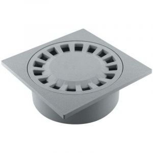 Siphon de cour 200x200mm sortie int&eacute;gr&eacute;e &Oslash;63/80/100 gris - Fitt - Gris - PP