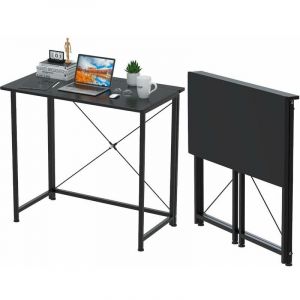 Table de Bureau Pliante, Bureau d'Ordinateur 80x45x75cm, Petit Table d'Ordinateur Bureau Pliable, Cadre en Métal, Bureau Pliant pour Étudier,