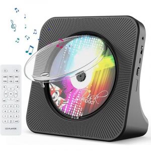 Lecteur CD de Bureau avec Bluetooth Lecteur CD Mural Haut-parleurs HiFi Int&eacute;gr&eacute;s Portables avec &eacute;cran LED Audio Domestique Boombox Radio FM USB