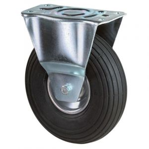 Bs Rollen - bs Roulettes Roulette fixe avec plaque de fixation en caoutchouc Roue gonflable 200 mm 75 kg - L410.C90.200