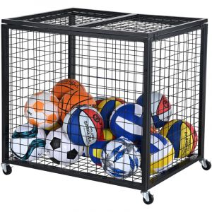 Mophorn - vevor Chariot a Ballons Verrouillable 85x67,5x82,5 cm Cage de Rangement pour Ballon Mobile avec 4 Roulettes et Freins en Acier Organisateur