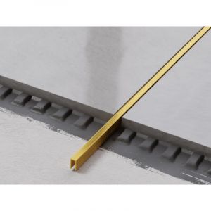 Ilcom - Profilé u de connexion rectifié en acier inoxydable pour carrelage 0.5cm x 244cm - Or satiné