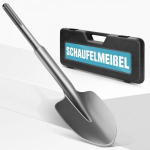 SDS Max Ciseau &agrave; Pelle, Burin Pelle, 110 x 450 mm, Foret Hexagonal 30 mm, Type de Pointe Tranchante, Burin &agrave; Asphalte Max avec Mallette en Plastique,
