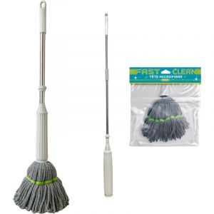Venteo - Balai Serpillère avec Manche Rétractable Tête Microfibre Haute Absorption Essorage Facile et Rapide Balai de Nettoyage Polyvalent pour Tous