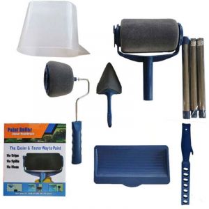 Kit de rouleau à peinture Paint Runner Pro Renovator 6 pièces avec réservoir, kit de rouleau à peinture résistant aux taches