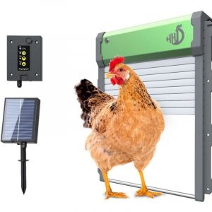 Porte Automatique Poulailler Grand Solaire: FOFNON Porte Poulailler Automatique Solaire - Minuterie et Capteur de Lumière - IP65