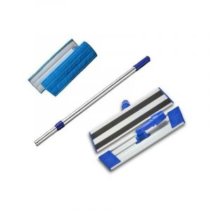 Roulor - balai trapèze aluminium 40cm + manche + 2 mop en microfibre