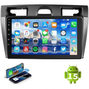 Essgoo - Autoradio 9 pouces Android 15 pour Ford Fiesta MK5 2002-2008, Apple Carplay, wifi - 1+32G