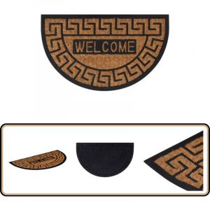Vidaxl - Tapis de porte demi-rond 45x75 cm caoutchouc et fibre de coco - Paillasson - Tapis D'entr&eacute;e - Matelas D'entr&eacute;e - D&eacute;coration Int&eacute;rieure