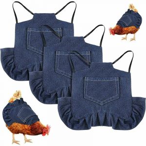 VURAHOME - 3 pi&egrave;ces standard poulet selle poule tablier poule selle sangle unique denim tablier veste volaille protecteur tablier fournitures pour