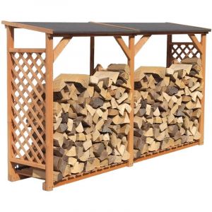 Ideanature - Abri bûches en bois coloris miel Avec extension