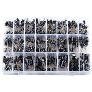Kit de Condensateurs, 500pcs Condensateur &Eacute;lectrolytique 24 Valeurs Micro Condensateurs Radial en Aluminium 16V-50V 0.1uF〜1000uF pour l'Application