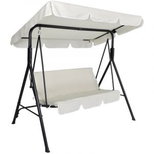 Mediawave Store - Bascule Beige 3 places 349005 structure acier 170x110x152cm tube 16mm