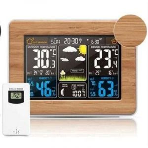 Station m&eacute;t&eacute;orologique num&eacute;rique couleur avec temp&eacute;rature / humidit&eacute; / barom&egrave;tre / calendrier / horloge m&eacute;t&eacute;orologique multifonctionnelle (surface en