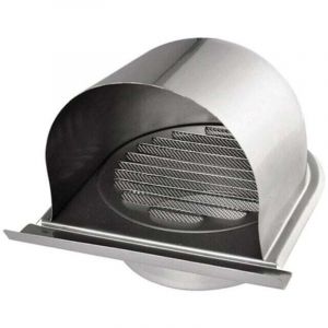 150mm Grille Aeration de Ventilation Inox, Grille de Hotte Chemin&eacute;e Ronde Ext&eacute;rieur, Grille D'a&eacute;ration U avec Filet Anti-insectes, Grille Ventilation