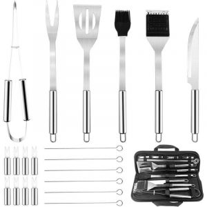 15 Pi&egrave;ces Accessoires Barbecue, Ustensiles Barbecue, Kit BBQ, Set Barbecue Plancha, Outils Barbecue, Panoplie Barbecue, Mallette de Barbecue, pour