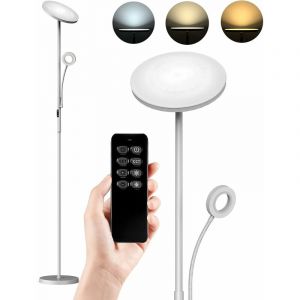 Anten - Lampadaire led Dimmable 30W Lampadaire avec Liseuse 5W 3000-6000K Lampadaire Salon avec Télécommande & Contrôle tactile Lampe de Sol Led pour