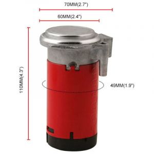 Pompe à air de voiture 12 v avec klaxon rouge - Compresseur d'air tendance - Étanche - Chromé - Ne rouille pas - Pour klaxon à air 12 v - Pour