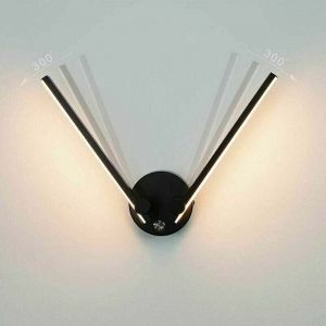 Applique Murale Salle de Bain avec Interrupteur, 2 Ampoules, 12W, LED pour Miroir Salle de Bain 73cm, Double Lumière LED, Bras Orientable 300° (Noir