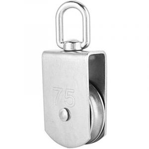 Bloc &agrave; poulie unique, rouleau de poulie en acier inoxydable 304, roulements de grue de levage pivotants &agrave; crochet, suspension de la roue de