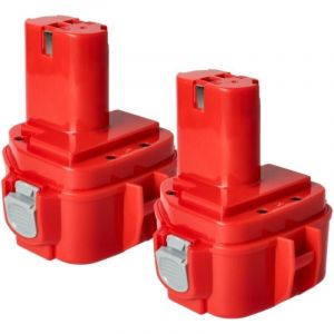 2x Batterie remplacement pour Makita 1220, 1222, 1233, 1234, 1235, 1235F, 1250, 192536-4, 192597-4 pour outil &eacute;lectrique (1500mAh NiMH 12V)
