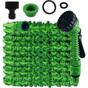 Tuyau d'Arrosage Extensible 15m, Tuyau Arrosage Extensible, Tuyau d'Arrosage Flexible avec 7 Modes de Pulv&eacute;risation, L&eacute;ger et Facile &agrave; Ranger Pour