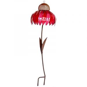 Jeffergarden Mangeoire &agrave; oiseaux en fer sur pied, poteau de fleur d'arri&egrave;re-cour, d&eacute;coration de jardin en m&eacute;tal