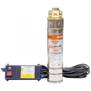 RURIS Pompe Submersible Aqua 101 750W Débit 2400L/H Hauteur Max 60M Câble 15M Raccord 1 Pouce Panneau De Contrôle Inclus Palette Bronze Eau Propre