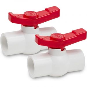 2 Pcs 20MM Robinet &agrave; Bille en PVC, Robinet d'Arr&ecirc;t d'Eau &agrave; Poign&eacute;e 90 Degr&eacute;s, Raccords de Tuyauterie
