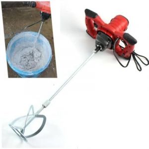 Gistuch - 1500W Mélangeur de Ciment Electrique, Mélangeur de Mortier Peinture 220V Malaxeur Ciment Agitateur Mortier Réglable à 6 Vitesses Double
