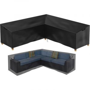 286 x 222 x82 cm - Housse de Protection pour Meubles de Jardin en Forme de l - Imperméable - en rotin - pour canapé d'angle - pour Salon - Csparkv