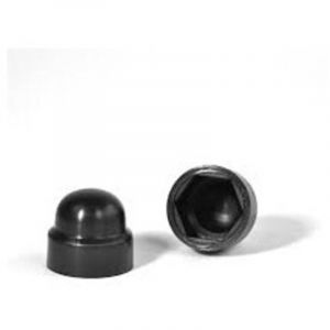 Cache Ecrou ou cache tête vis Tête hexagonale TH M4 Nylon Noir Sur plat 7-100 pièces