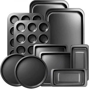 Ensemble de moules &agrave; p&acirc;tisserie antiadh&eacute;sifs pour four de cuisine, moule &agrave; g&acirc;teau rond/carr&eacute;, moule &agrave; muffins, plaque &agrave; p&acirc;tisserie, ensemble de