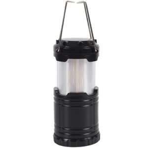 Lanterne à pile en plastique à effet flamme et LED blanche à suspendre ou à poser