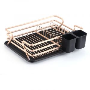 &Eacute;gouttoir &agrave; Vaisselle et &eacute;gouttoir en Aluminium avec Porte-ustensiles, &eacute;gouttoir &agrave; Vaisselle &agrave; 2 Niveaux pour Cuisine,Vaisselle 43 x 31.5 x 11 cm