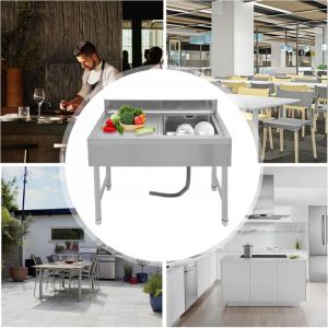 &eacute;vier ind&eacute;pendant en acier inoxydable, 100x50x80 cm &eacute;vier &eacute;vier ext&eacute;rieur, &eacute;vier de camping avec drain filtre &eacute;vier ind&eacute;pendant