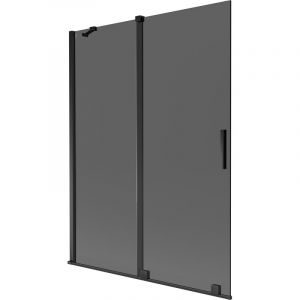 Mexen - Velar pare-douche de baignoire coulissant &agrave; 2 panneaux 130 x 150 cm, graphite, noir - 896-130-000-41-70
